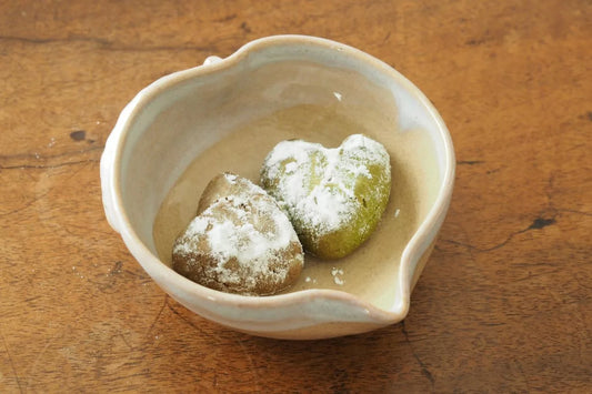 Snowballs au Thé Vert Bicolores en Forme de Cœur